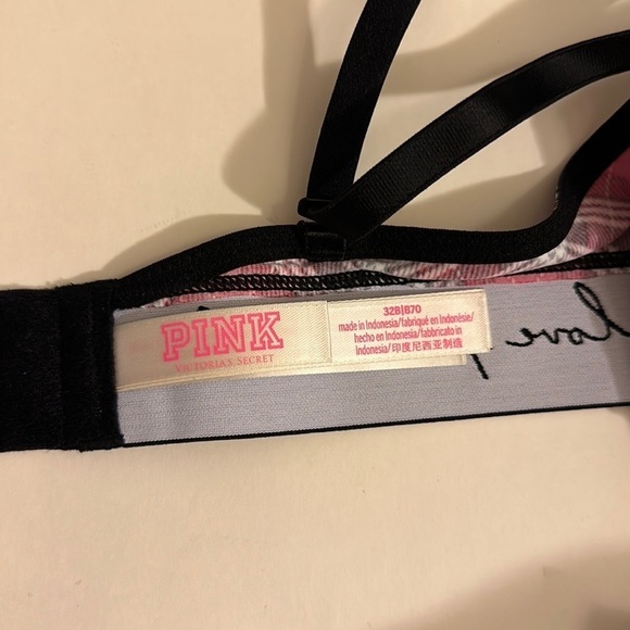 PINK Victoria’s Secret  new red/plaid push up bras 32B - Picture 3 of 4